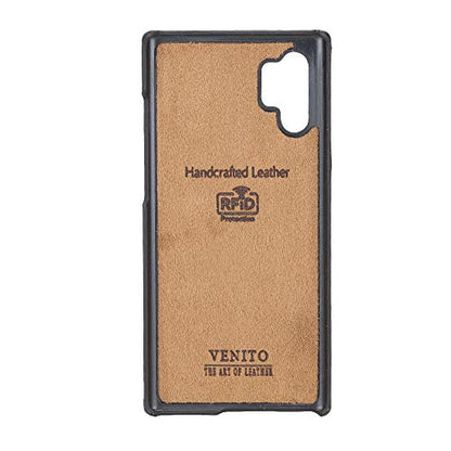 Venito Florence Leather Wallet Phone Case Compatible with Samsung Galaxy Note 10 Plus - Extra Secure with RFID Blocking - Detachable Phone Wallet (Rustic Black) - color: Rustic Black, size: Note10 Plus