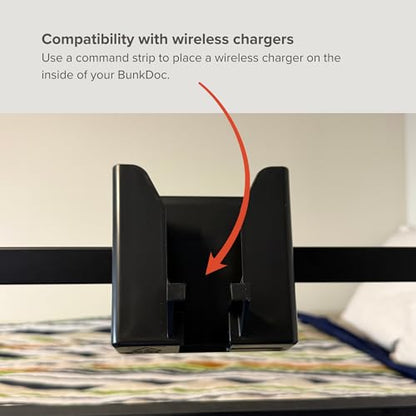 BunkDoc Bedside Phone Holder for Bunk Beds, Lofted Beds, Cribs, Bed Frames, Dorm Room Accessories, Bunk Bed Accessories