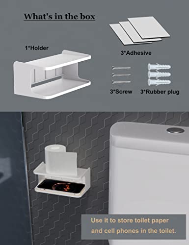 Bedside Wall Shelf Organizer, Small Bedside Shelf, (White) - color: White