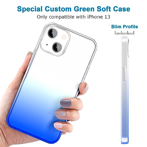 JJGoo Compatible with iPhone 13 Case Clear Soft Transparent Shockproof Protective Slim Thin Bumper Phone Cover, Gradient Blue - color: Gradient Blue