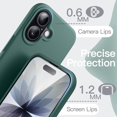 JETech Silicone Case for iPhone 17, Midnight Green | Silky Soft Touch, Shockproof Protection, Scratch Resistant, Microfiber Lining - color: Midnight Green, size: iPhone 17