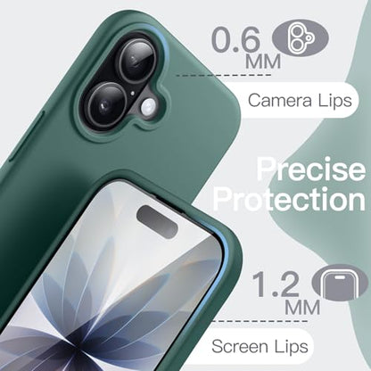 JETech Silicone Case for iPhone 17, Midnight Green | Silky Soft Touch, Shockproof Protection, Scratch Resistant, Microfiber Lining - color: Midnight Green, size: iPhone 17