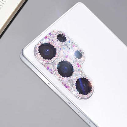Bling Diamond Camera Lens Protector Compatible with Samsung Galaxy S25 Ultra, Metal Glitter Gem Camera Cover，9H Tempered Glass lens full Screen Sparkle Rhinestone Protector - color: for Galaxy S25 Ultra