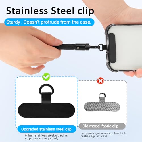 Universal Adjustable Phone Wrist Strap, Wristlet & Hand Cell Phone Lanyard With Metal Tether Tabs - color: Orange