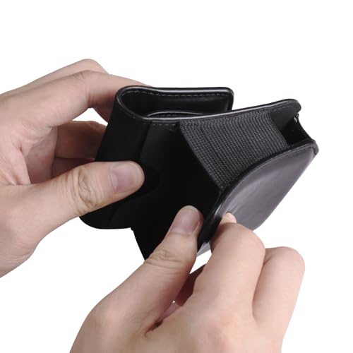 Galaxy Z Flip 5G Waist Belt Bag Leather, Mobile Phone Holster Wear Belt Waist Pack Leather Case with Belt Loop Compatible with Samsung Galaxy Z Flip 7 6 5 4 3 5G (SM-F700 SM-F707 SM-F711) Moto RAZR - color: Black