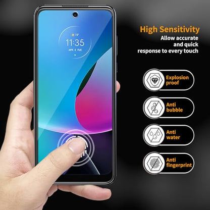 3 Pack for Motorola Moto G Play (2023) Tempered Glass Screen Protector, Scratch-Proof, Bubble-Free,HD Transparent, 9H Hardness,Bubble Free,Case Friendly - size: Moto G play 2023 (3 Pack)