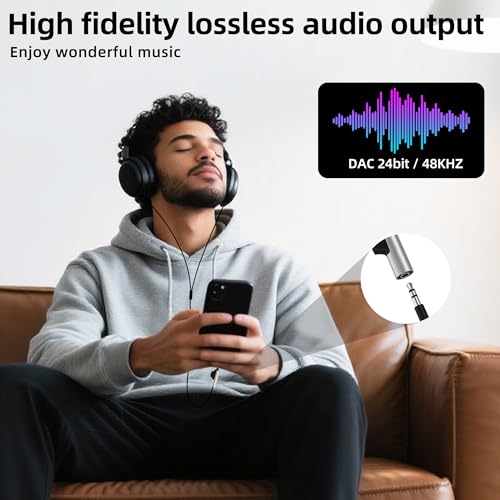 for iPhone Aux Adapter Lightning to 3.5mm Headphone Jack Charging Splitter (2in1) 14 13 12 Pro Max Lighting Wired Earphone Cable Dongle Charger Cord Adaptor Audio Power Car Connector for Ipad