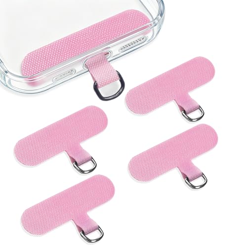 Fannoday Phone Tether Tab, 4 Pcs Universal Phone Lanyard Tab Used with Crossbody Strap, for Cell Phone Cases - color: Pink