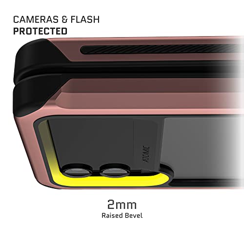 Ghostek Atomic Slim Galaxy Z Flip 4 Case - Clear Back with Pink Aluminum Metal Bumper, Shockproof & Dual-Layer Protective Phone Case, Phone Cover Designed for 2022 Samsung Z Flip 4 5G (6.7") (Pink) - color: Pink, size: Galaxy Z Flip 4