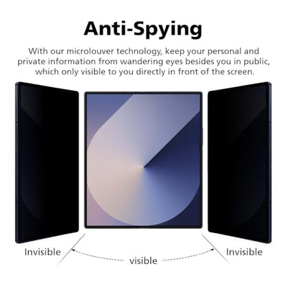 2+2 Pack Privacy Anti-Spy Screen Protector for Samsung Galaxy Z Fold 3, 2 Packs Inside + 2 Pack Front, Flexible EPU TPU Hybrid Film, Bubble free, Scratch Self-Healing, Easy Installation with Alignment jig - size: Galaxy Z Fold 3