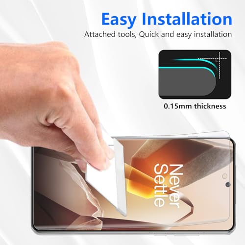 Screen Protector for Oneplus 13, 2 Pack Flexible TPU Film Screen Protector + 2 Pack Tempered Glass Camera Lens Protector [Fingerprint Support] [Anti Scratch] for Oneplus 13
