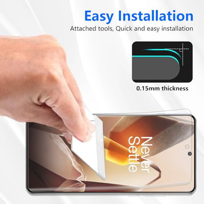 Screen Protector for Oneplus 13, 2 Pack Flexible TPU Film Screen Protector + 2 Pack Tempered Glass Camera Lens Protector [Fingerprint Support] [Anti Scratch] for Oneplus 13