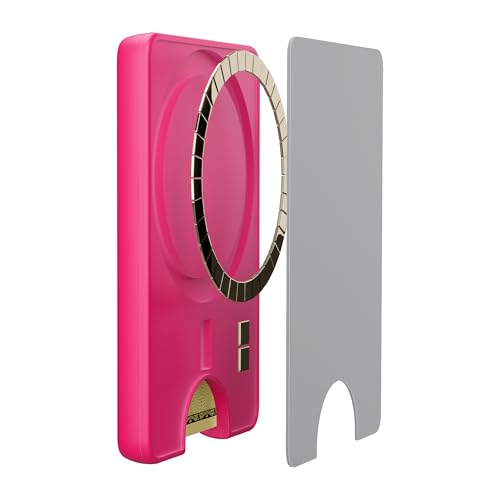 Casely MagWallet | Think Pink | Neon Pink | Slim Wallet Card Holder | Compatible with MagSafe | Soft-Touch Hard Silicone | Holds Up to 3 Cards - color: Think Pink | Neon Pink