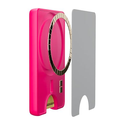 Casely MagWallet | Think Pink | Neon Pink | Slim Wallet Card Holder | Compatible with MagSafe | Soft-Touch Hard Silicone | Holds Up to 3 Cards - color: Think Pink | Neon Pink