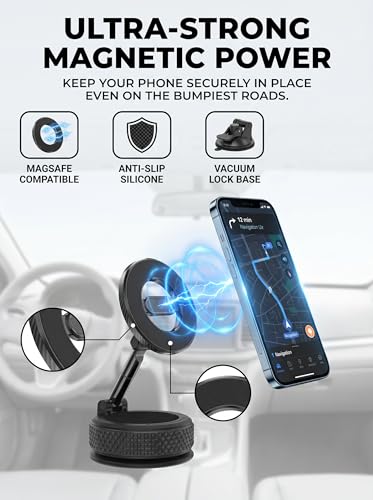 2026 Upgraded Magnetic Car Phone Holder for MagSafe iPhone 18-12 Pro Max