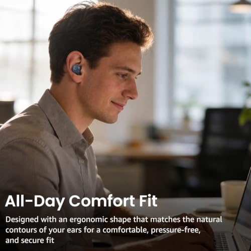 TOZO NC9 Hybrid Active Noise Cancelling Wireless Earbuds, 60H, LED Display - color: Blue