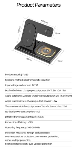 Wireless Charging Station for Samsung Smartphones, Smartwatches and Earbuds, 3-in-1 Wireless Charger Phone Holder for Samsung Phones Galaxy Watch 7/5/4/3 Watches Headphones AirPods Gen 3/2/1