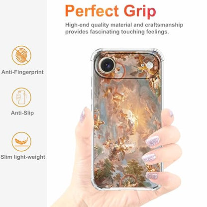 Case for iPhone Air with Renaissance Art Design,Cute Angel God Greek Mythology Painting,Clear Soft TPU Bumper Phone Cover,6.5"(Mythology,17Air) - color: Mythology, size: iPhone Air