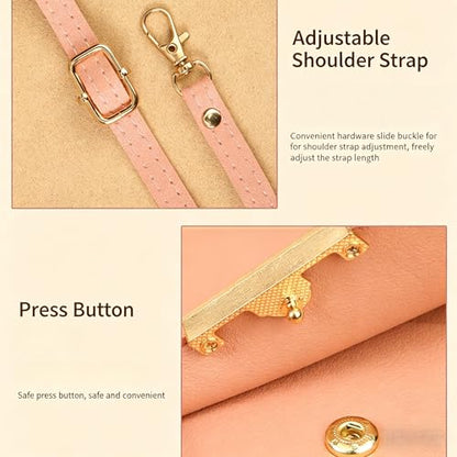 Touchscreen Phone Crossbody Bags for Women,Anti-Theft PU Leather Messenger Bag,RFID Blocking Small Mobile Phone Purse Wallet - color: Light Pink