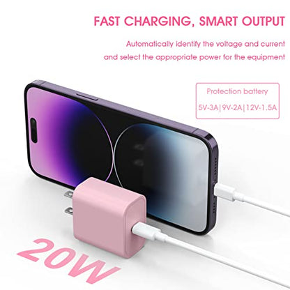 iGENJUN 20W USB C Charger Wall Charger, 4-Pack, Baby Pink - color: Baby Pink