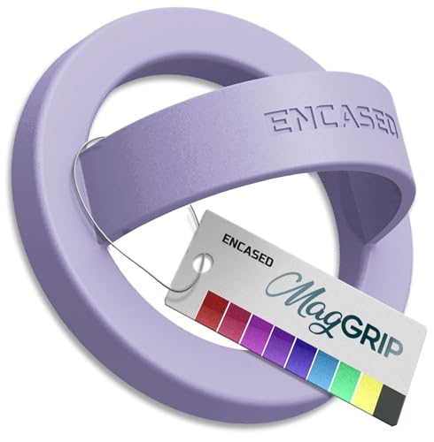 Encased Magnetic Phone Grip Holder (Compatible with MagSafe) Thin Silicone Finger Loop Ring for iPhone (Periwinkle) - color: Periwinkle