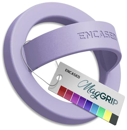Encased Magnetic Phone Grip Holder (Compatible with MagSafe) Thin Silicone Finger Loop Ring for iPhone (Periwinkle) - color: Periwinkle