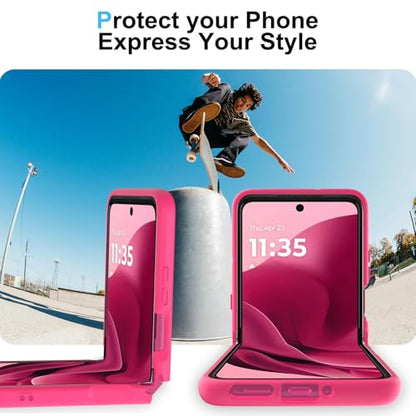 Case for Motorola Razr Ultra 2025/Razr Ultra 2026 Phone Case,Slim-Fit Hard PC Bumper Shockproof Silicone Protective Cases,Pink - color: Pink-Motorola Razr Ultra 2025/2026