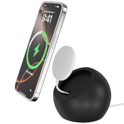 Wireless Charger Stand, Compatible with MagSafe, iPhone 12-18, Desk Stand - color: Black