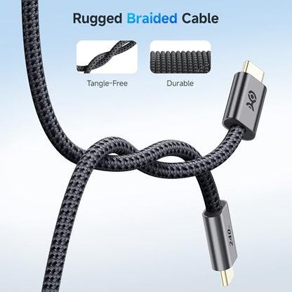 Cable Matters Braided 240W USB C Fast Charging Cable, 10ft, Black - color: Black, size: 10 Feet