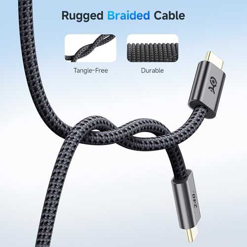 Cable Matters Braided 240W USB C Fast Charging Cable, 3ft, Black - color: Black, size: 3 Feet