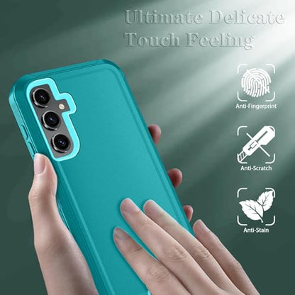 Qinmay Phone Case for Samsung Galaxy A37 5G Case with HD Screen Protector, Heavy Duty Shockproof & Dropproof 3-Layer Cover Phone Case for Galaxy A37,LakeSkyBlue - color: LakeSkyBlue