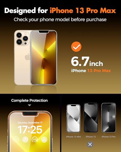 UNBREAKcable 4PCS Screen Protector for iPhone 13 Pro Max - 2 Privacy Tempered Glass+2 Clear Glass Double Shatterproof [Installation Frame] [9H Hardness] [Case Friendly] Anti-Scratch iPhone 6.7 inch - size: iPhone 13 Pro Max