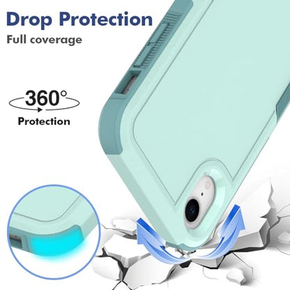 for iPhone XR Case: Dual Layer Protective Heavy Duty Cell Phone Case Shockproof Rugged Bumper Tough with Screen Protector - 16ft Military Grade Drop Tested for Appple iPhone XR (6.1 inch), Green - color: Mint Green (PC) + Mint Green (TPU)