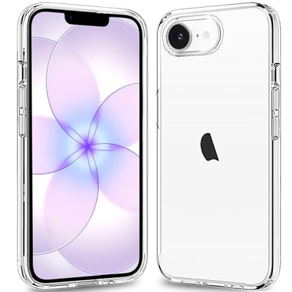 JJGoo for iPhone 17e Case and for iPhone 16e Case Clear, Transparent Shockproof Hard PC Back Protective Cover Bumper Phone Case for iPhone 16e / 17e - color: Clear