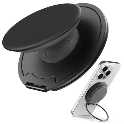 Sinjimoru Magnetic Phone Grip for MagSafe, Kick-Out Ring Stand, Black - color: Black