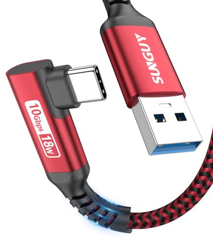 10Gbps Android Auto USB C Cable, 1FT Right Angle CarPlay USB Cable Red - color: Red, size: 1ft
