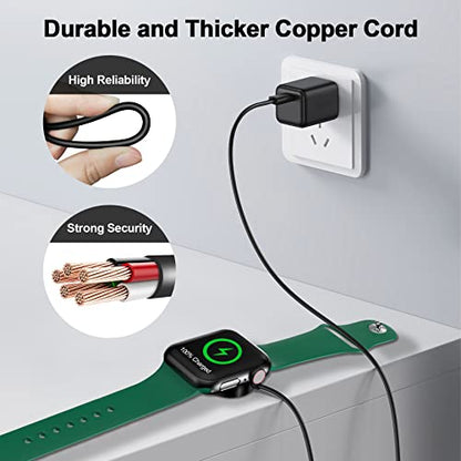 2026 Upgraded for Apple Watch Charger Magnetic USB C Charging Cable - color: Black, size: 2.0M