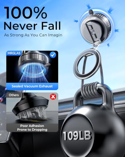 Upgraded 360° Rotation Vacuum Magnetic Phone Holder Stand for iPhone 17 - color: Grey