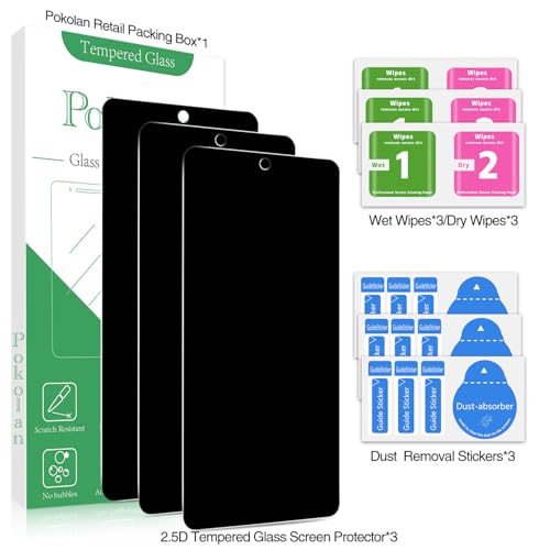 Pokolan Privacy Screen Protector for Samsung Galaxy S26 Tempered Glass Film - size: Galaxy S26