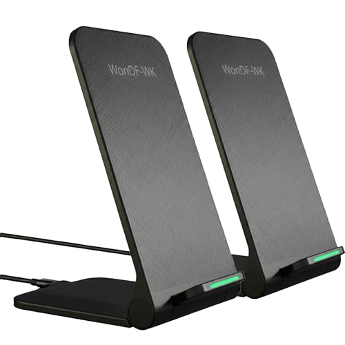 2 Pack Fast Wireless Charger, 15W Max Wireless Charging Pad, Ultra Slim Charging Station for iPhone 17/16/15/14/13/12/11 Series, Samsung Galaxy S25/S24/S23/S22/S21/S20, Note 20/10
