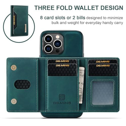 Leather Wallet Phone Cases Compatible with iPhone 15 Pro Max Case with Card Holder Men 6.7'' 2 in 1 Detachable Back Cover (Green, IP 15 Pro Max) - color: Green, size: IP 15 Pro Max