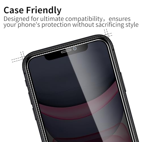 3 Pack Privacy Screen Protector for iPhone 11/ iPhone Xr 9H Hardness Double Shatterproof Anti-Spy Tempered Glass Film, Easy Installation, Case-Friendly - size: iPhone 11/ iPhone Xr