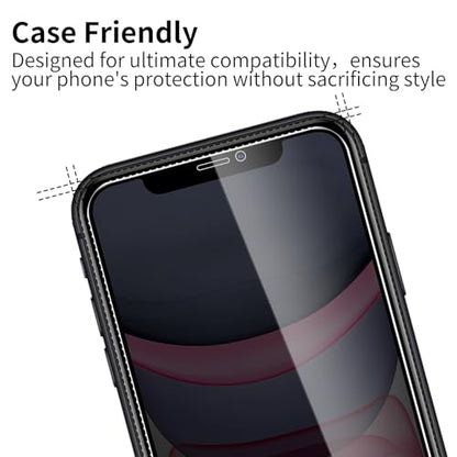 3 Pack Privacy Screen Protector for iPhone 11/ iPhone Xr 9H Hardness Double Shatterproof Anti-Spy Tempered Glass Film, Easy Installation, Case-Friendly - size: iPhone 11/ iPhone Xr