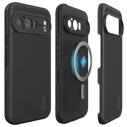 TUDIA MergeGrip [Compatible with Magsafe & Pixelsnap] for Google Pixel 10 Pro XL Case 2025, [Military Grade] Dual-Layer Shockproof Slim Non-Slip Heavy Duty Protective Phone Cases – Black - color: Black, size: Pixelsnap 10 Pro XL