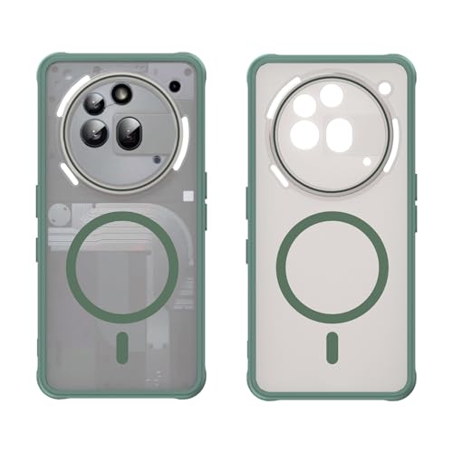 Asuwish Phone Case for Nothing Phone (3a) Pro, Compatible with Magsafe Magnetic, Translucent Matte Anti-Fingerprint Back, Military Grade DropProof Shockproof Protective Cell Cover 3 a Women Men Green - color: Green