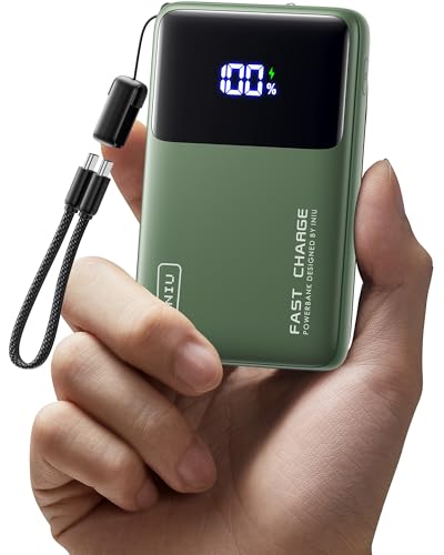 INIU Power Bank, Compact 10000mAh 45W PD Fast Charging Portable Charger - color: Green
