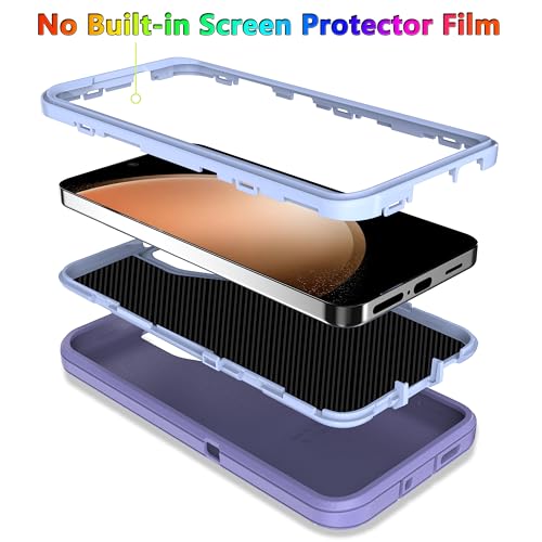 MXX Case Designed for S24 Plus Compatible with S25 Plus/ S24 Plus 3-Layer Super Full Heavy Duty Body Bumper Cover/Shock Protection/Dust Proof, case 5g 2024 (Purple) - color: Purple, size: Galaxy S24+ / S25+