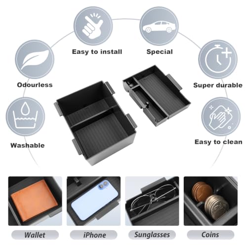 SKTU 2Pack for 2026 2027 Nissan Sentra Center Console Organizer ABS - color: 2026 2027 Sentra Double Layers Console Organizer