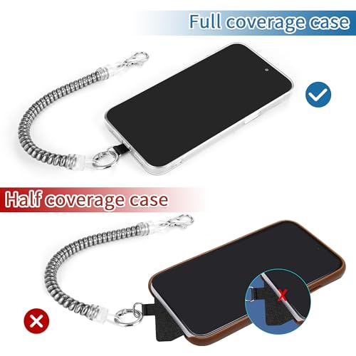 Doormoon Phone Tether Anti Theft, Phone Lanyard With Heavy Duty Carabiner - color: Silver - 1 Pack