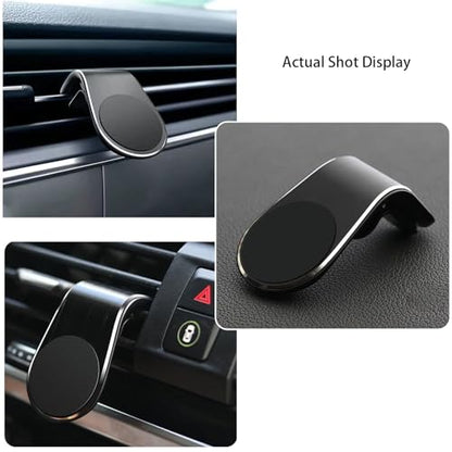 2Pcs Black Universal Phone Holder Car Air Vent Magnetic Mount